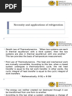 Necessity and Applications of Refrigeration