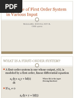 Response of First Order System in Various Input