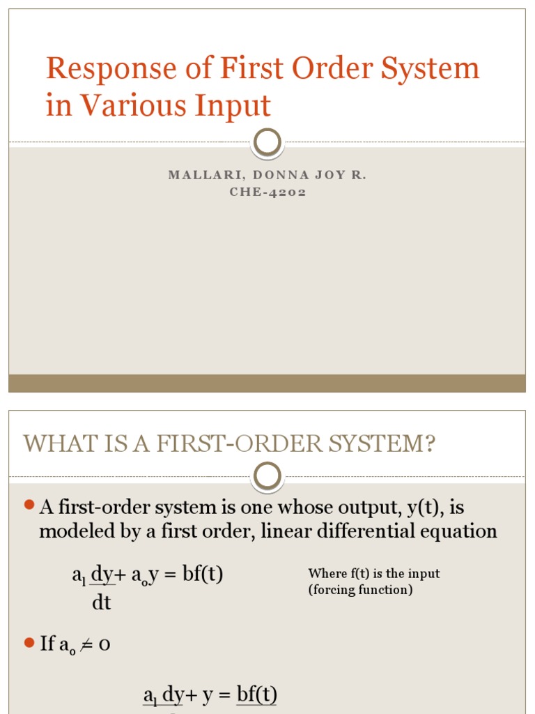 Response of First Order System in Various Input | PDF | Sine Wave ...