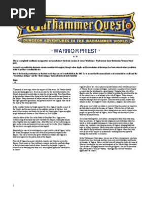 Warhammer Quest Characters] Warrior Priest