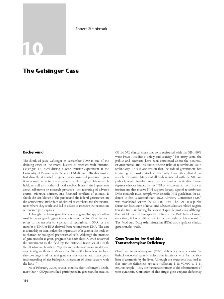 The Gelsinger Case | PDF | Institutional Review Board | Clinical Trial
