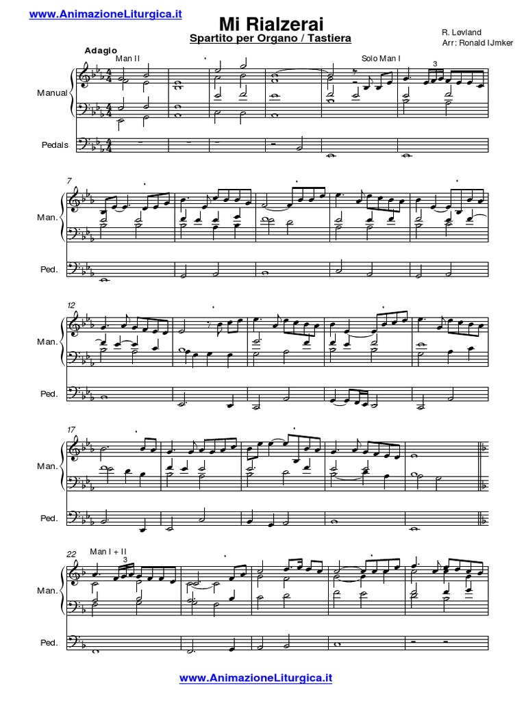 Mi Rialzerai Spartito Per Organo Liturgico Tastiere Pdf