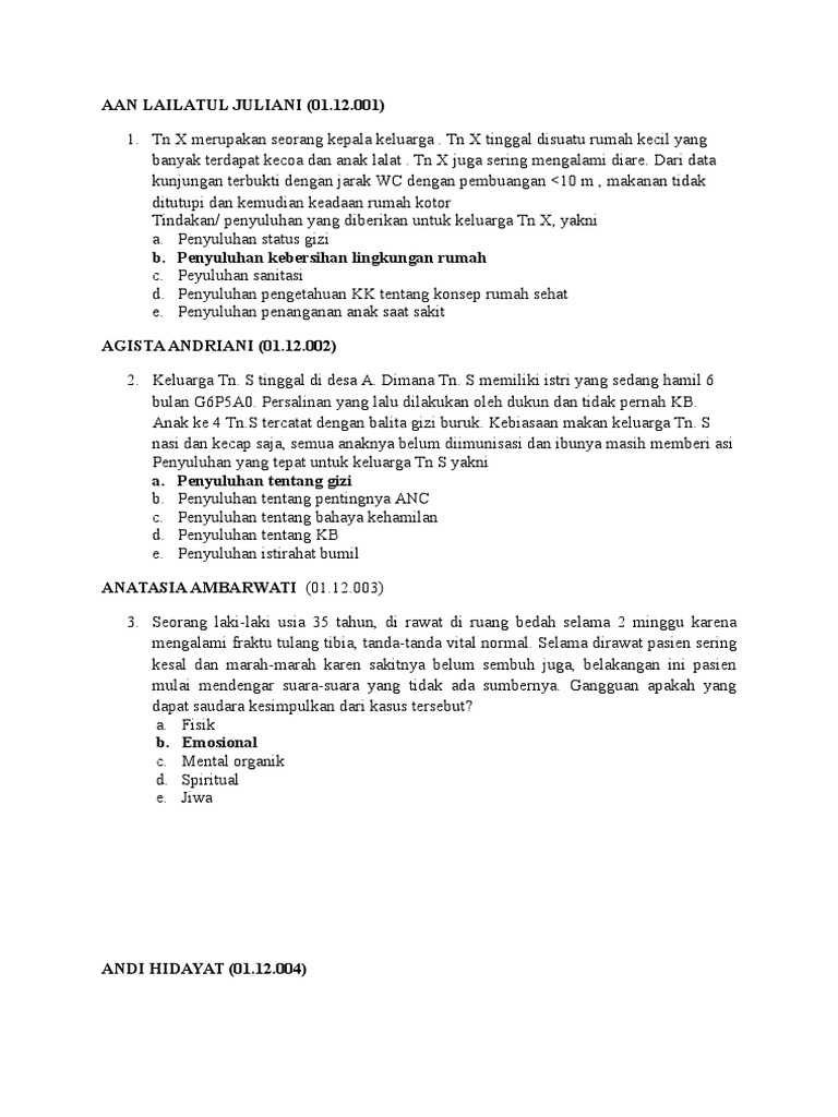 Kumpulan Soal Komunitas S1 Tk 4 A