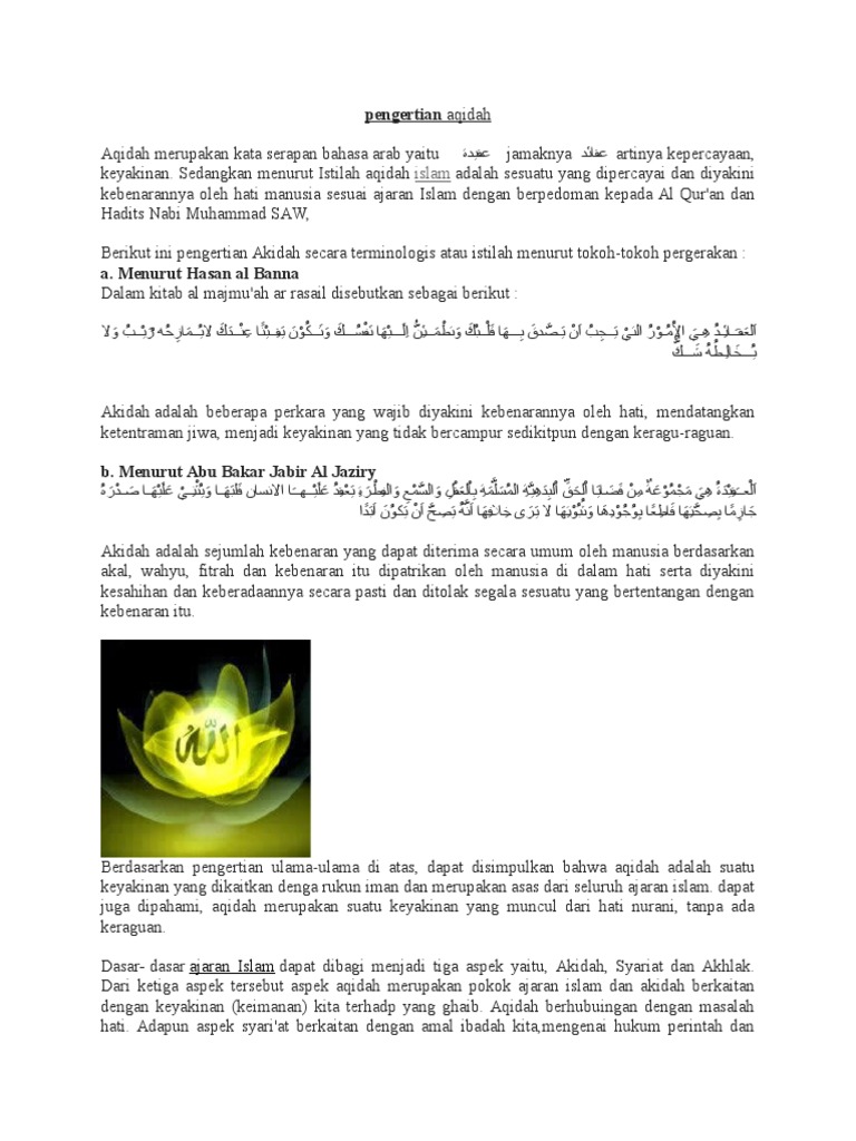 Pengertian Aqidah Pdf
