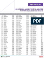 Lista de Personal Administrativo Jubilados ME Enero 2016 - Notilogía