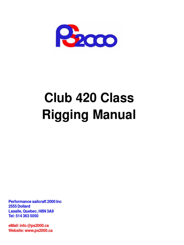 420 Rigging Manual PDF Boat Types Sailing Ships