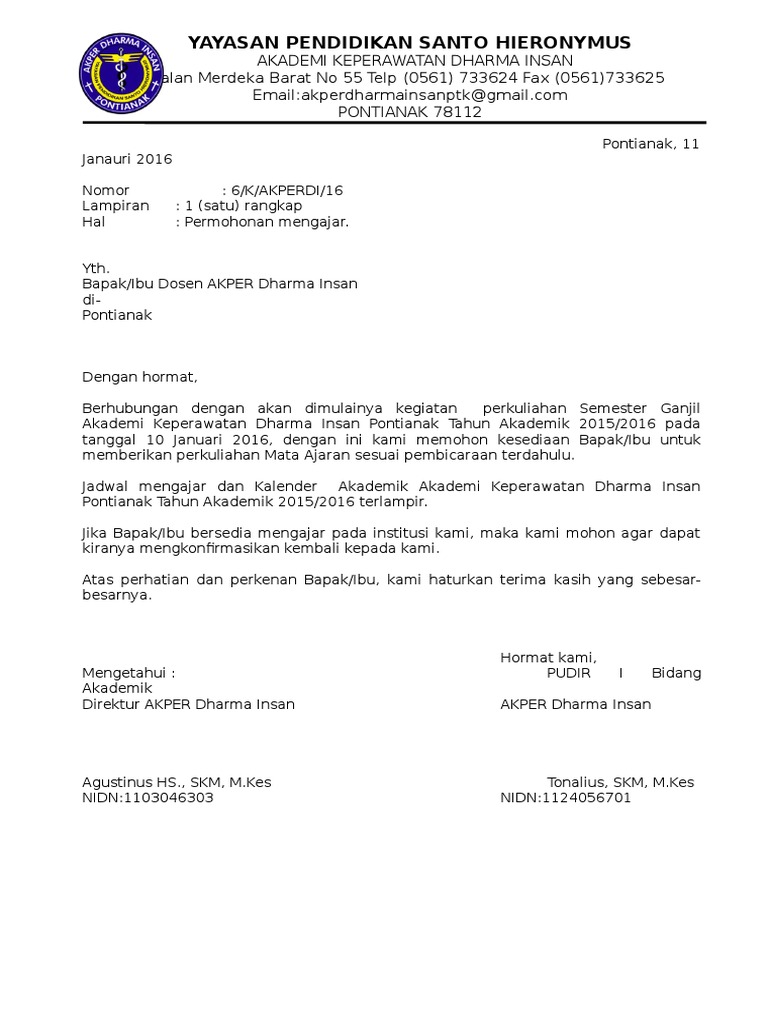 Contoh Surat Permohonan Pindah Mengajar Pendidikan  IMAGESEE