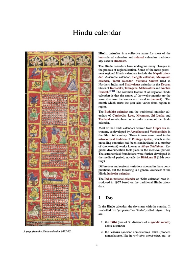Hindu Calendar | PDF | Ancient Astronomy | Astrology