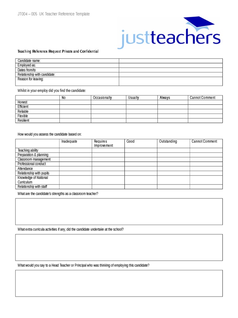 JT004 - 005 UK Teacher Reference Template: Teaching Reference Request ...