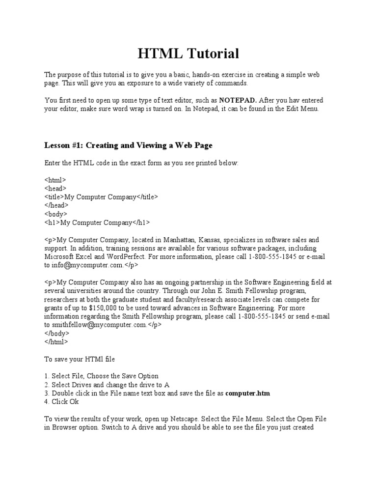 E Book HTML Tutorial | PDF | World Wide Web | Internet & Web