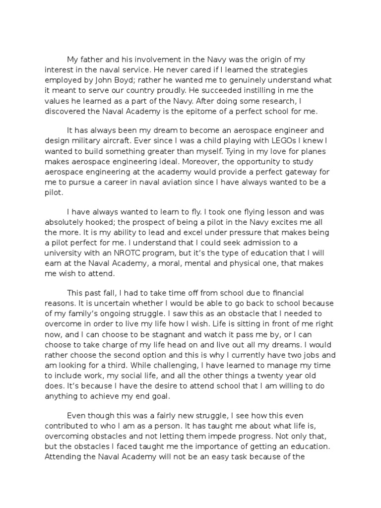 Usna personal statement image