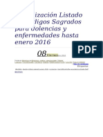 Listado de Códigos Sagrados para Dolencias y Enfermedades