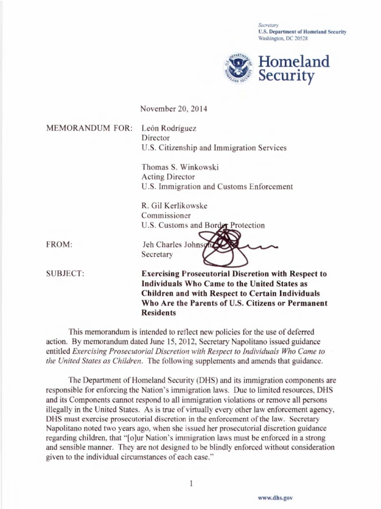 Deferred Action For Parents Guidelines | PDF | Deferred Action For ...