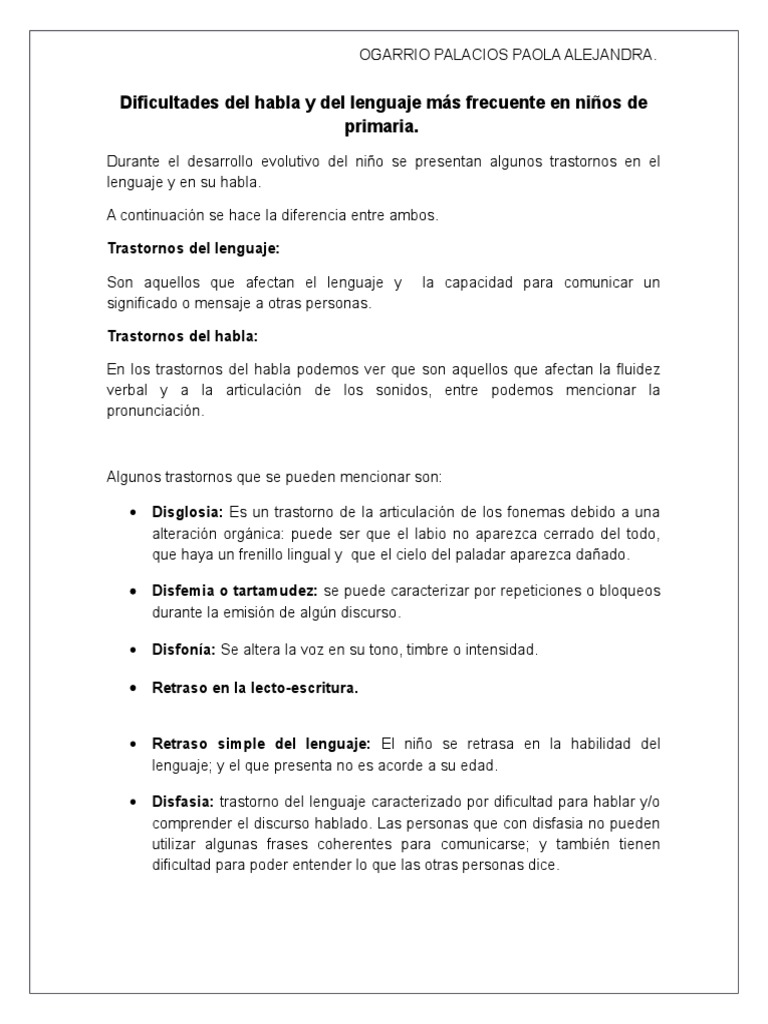 Dificultades Del Habla y Del Lenguaje | PDF | Afasia | Voz humana