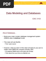 Data Modeling and Databases: IDSC 3103