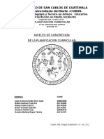 Niveles de Concreción de La Planificación Curricular