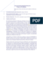 Formato Para La Presentación de Proyectos