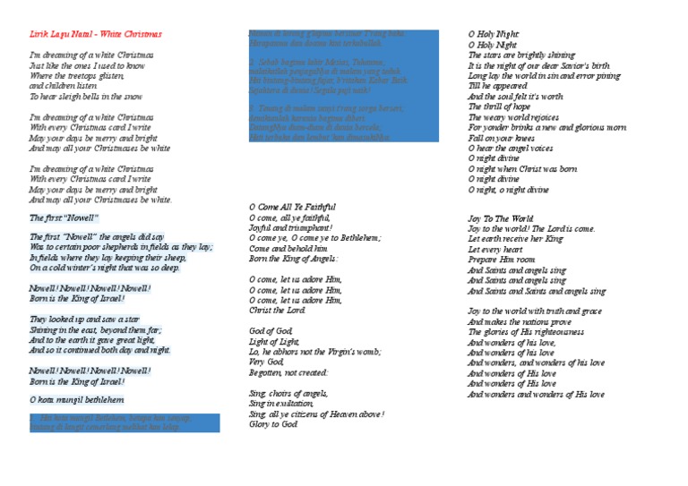 Lirik lagu white christmas