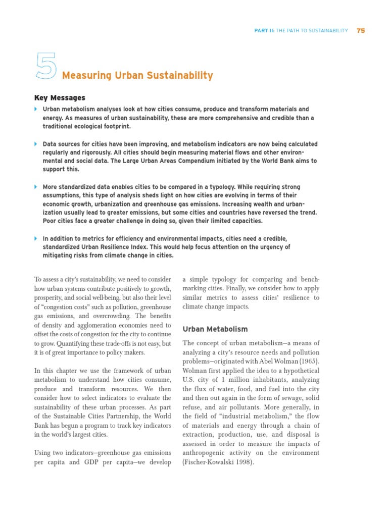 Measuring Urban Sustainability Pdf Climate Resilience Sustainability