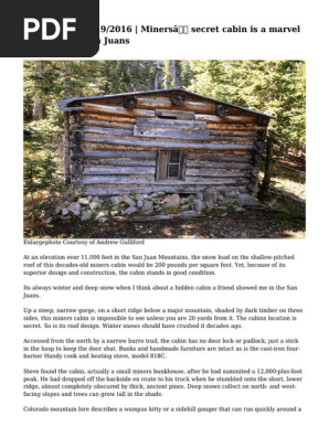 The Journal 01 19 2016 Miners Secret Cabin Is A Marvel In The