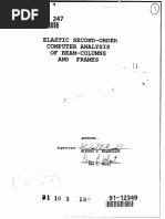Elastic Second Order Computer Analysis of Beam Columns and Frames