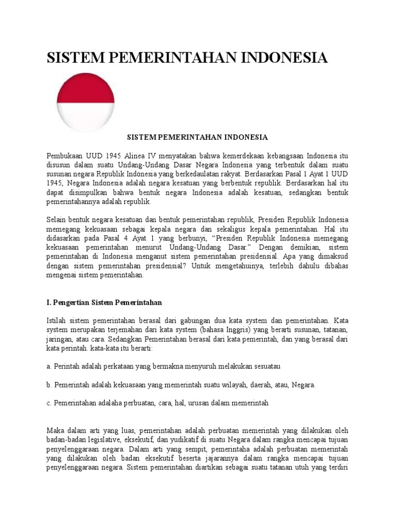 Bentuk Negara Dan Sistem Pemerintahan Pdf