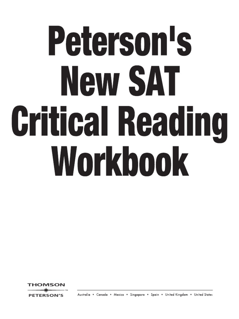Peterson's Critical Reading Workbook | PDF | Sat | Test (Assessment)