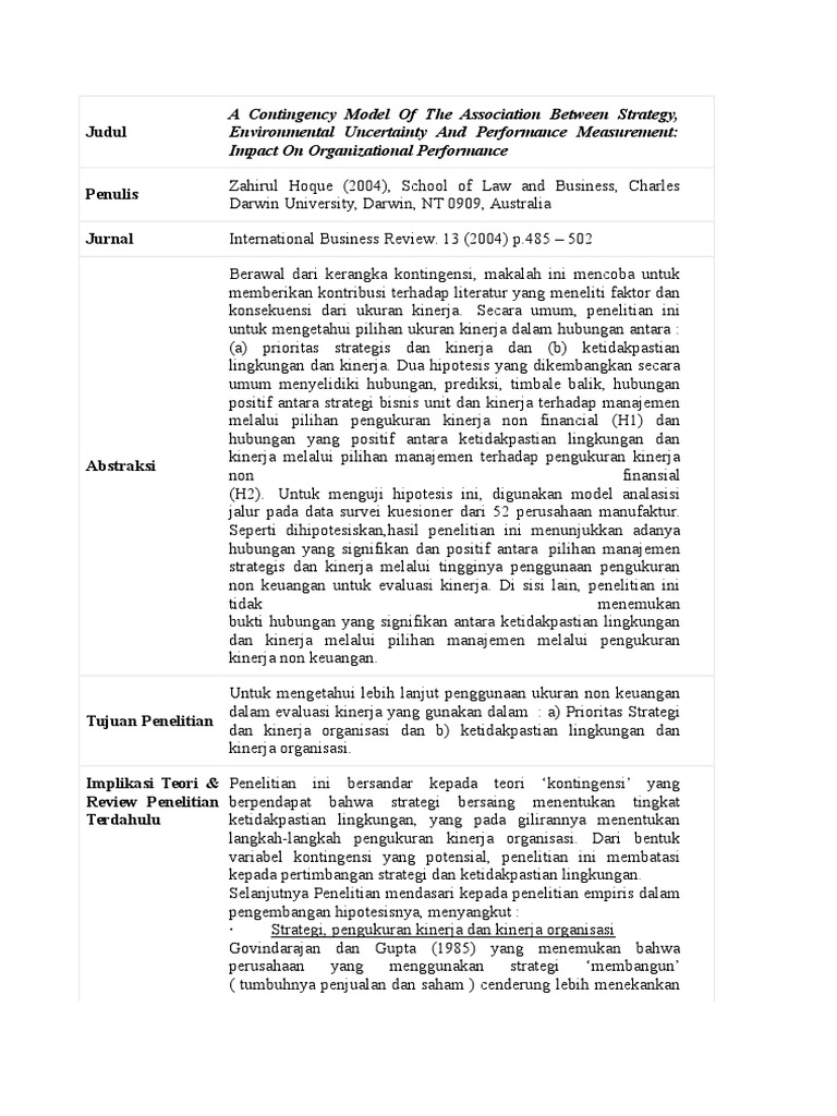 ⁂ Contoh review jurnal internasional job performance