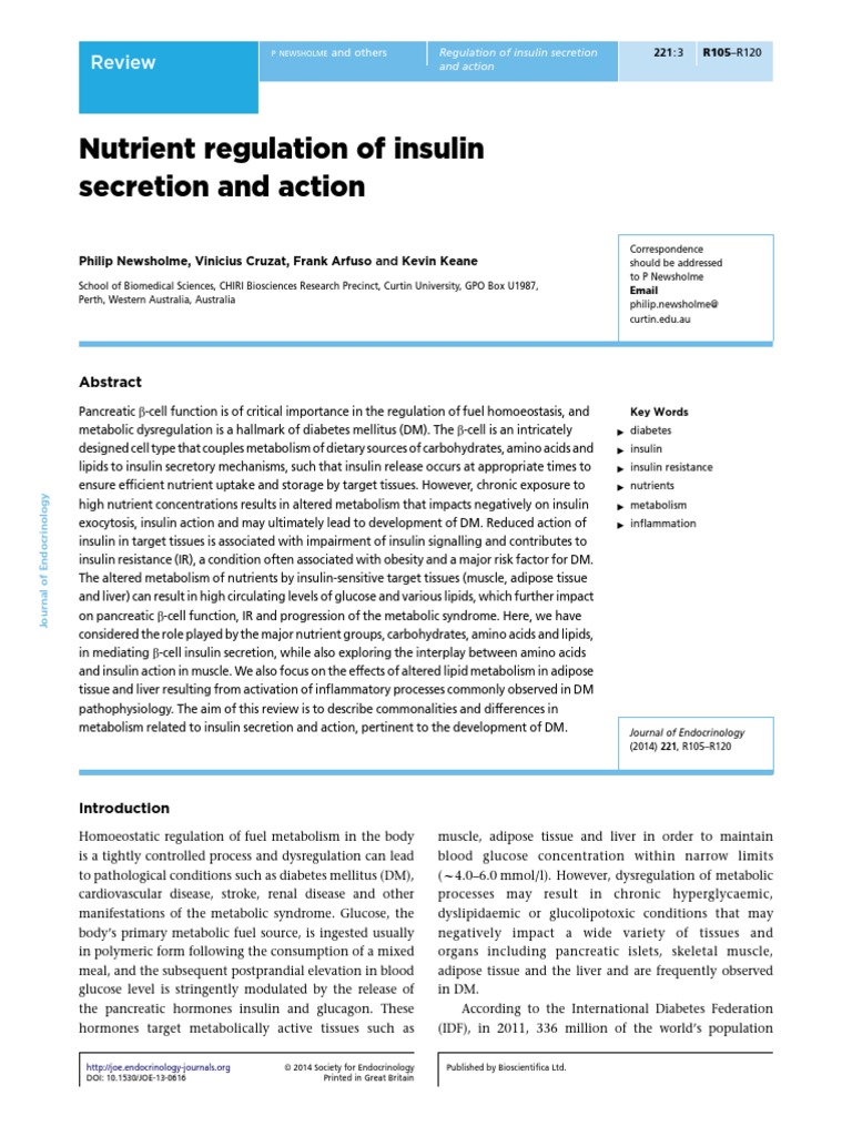 Nutrient Impact on Insulin Secretion | PDF | Mechanistic Target Of ...