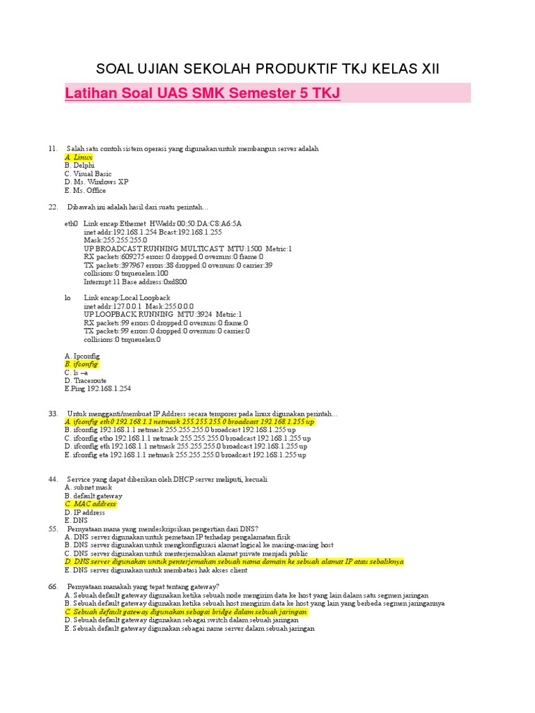Soal essay produktif tkj kelas xii 04 picture