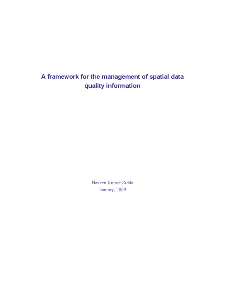 Spatial Data Quality Management Framework | PDF | Data Warehouse ...
