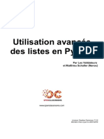 Utilisation Avancee Des Listes en Python