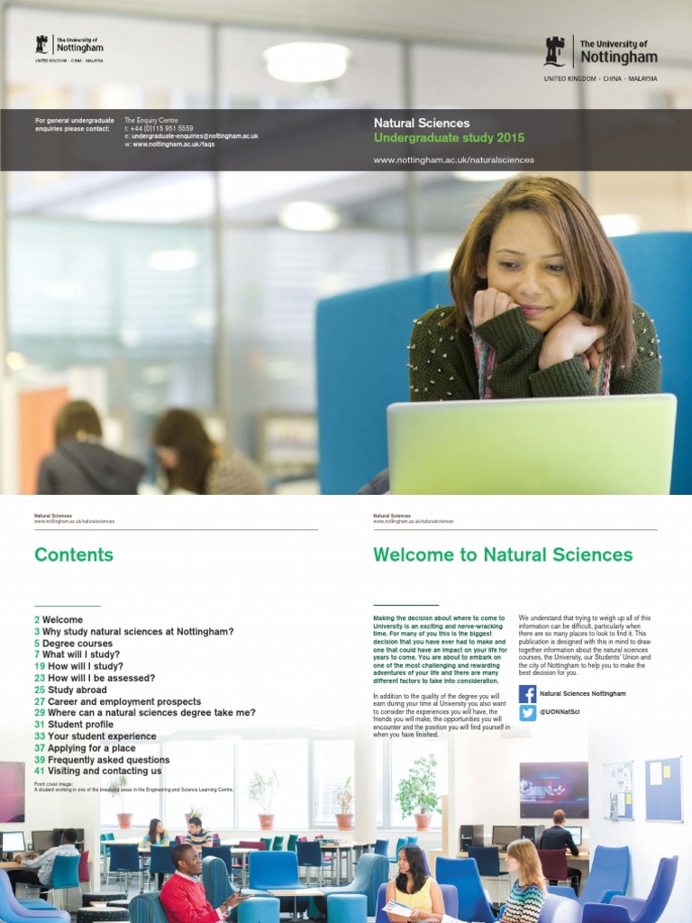 Natural Sciences Undergraduate Study 2015 Pdf Geography Physics