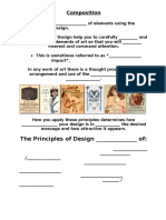 Composition Principles of Design Fill in The Blanks Worksheet