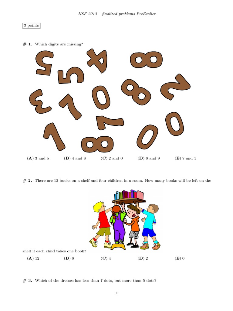 International Kangaroo Mathematics Competition Finalized Problems Pre