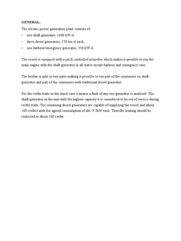 Ship Power Generation Analysis | PDF | Technology & Engineering