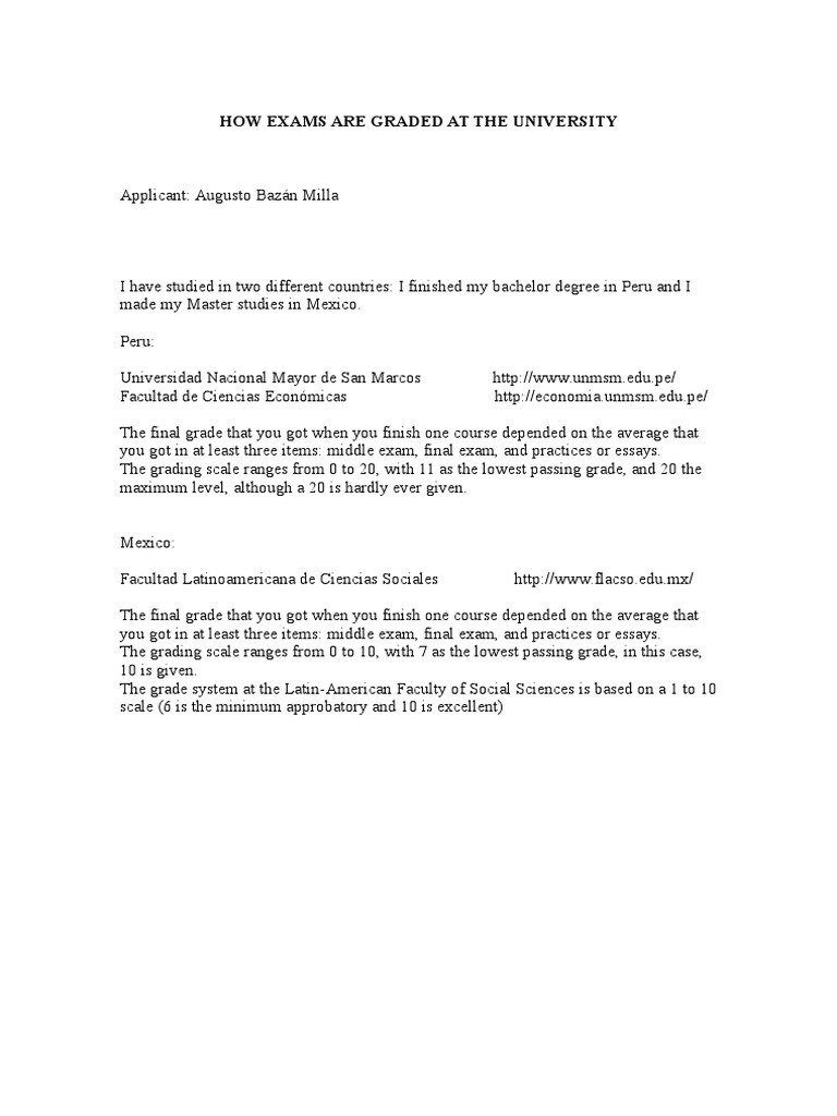 Grading Systems in Latin America | PDF