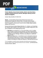 Former Bentley School Board Member, Burton Man Face Felony Charges Following Attorney General, Michigan Gaming Control Board Investigation