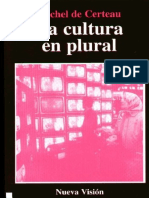 De CERTAU, Michel, La Cultura en Plural-Nueva Vision