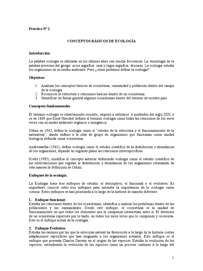 Manual Ecologia Practica PDF | PDF | Ecosistema | Ecología