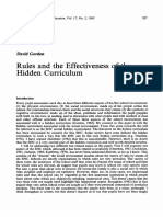 Journal of Philosophy of Education Volume 17 Issue 2 1983 [Doi 10.1111%2Fj.1467-9752.1983.Tb00031.x] David Gordon -- Rules and the Effectiveness of the Hidden Curriculum