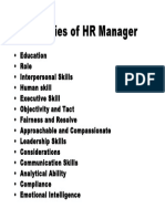 Qualities of HR Manager