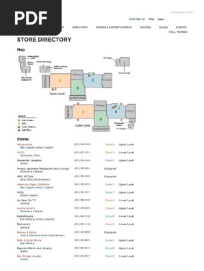 Store Directory & Map - Galleria at Tyler, PDF