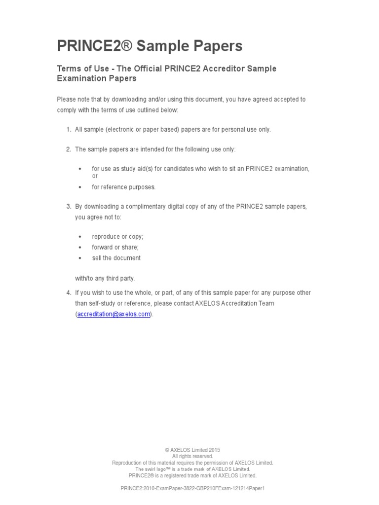 PRINCE2Foundation Unterlage