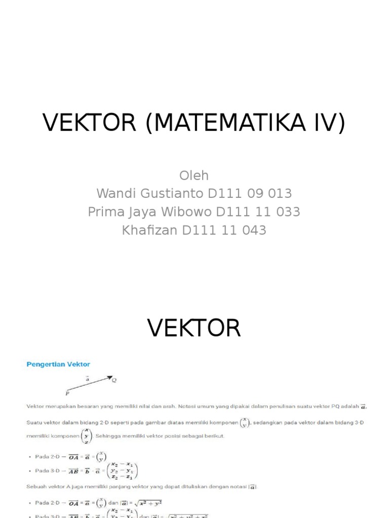 Vektor Matematika IV