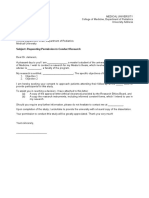 Sample Request Letter To Conduct A Study