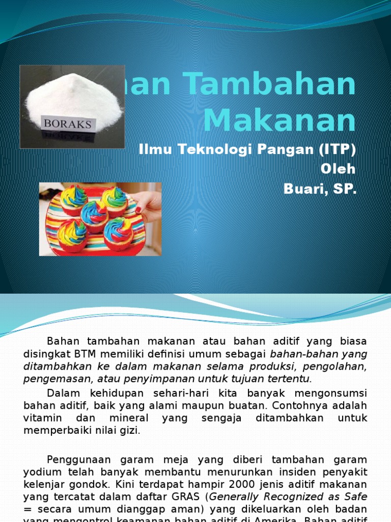 Bahan Tambahan Makanan Pdf