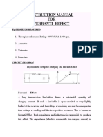 Instruction Manual for Studying Ferranti Effect