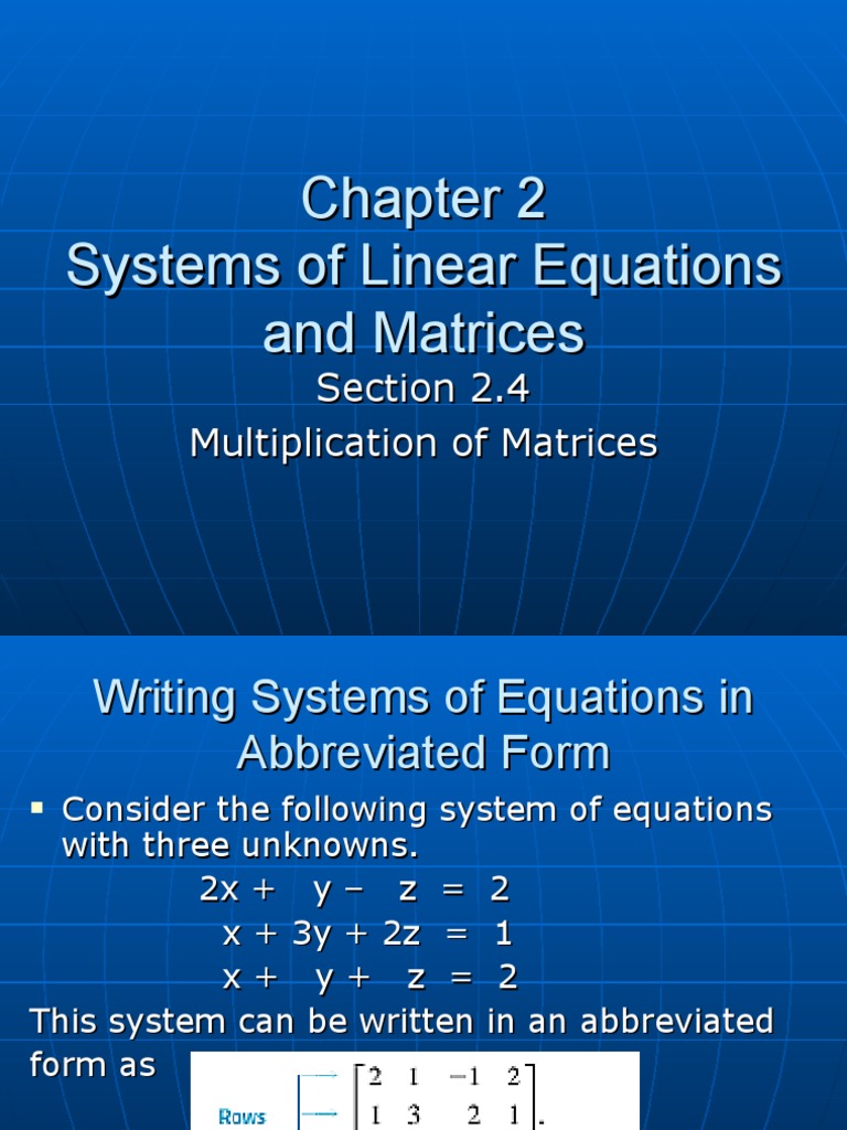 Matrix Multiplication and Systems Overview | PDF
