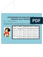 Cronograma de Evaluaciones II Periodo 2010